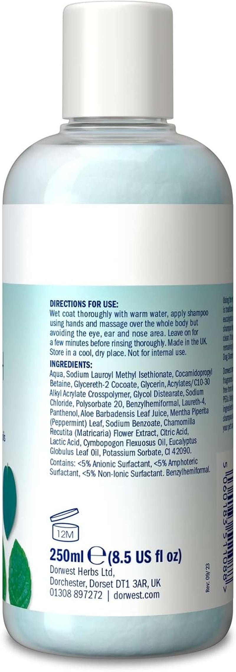 DORWEST Clean & Fresh Shampoo for Dogs, 250Ml, All-Natural Pet Shampoo – Sensiti