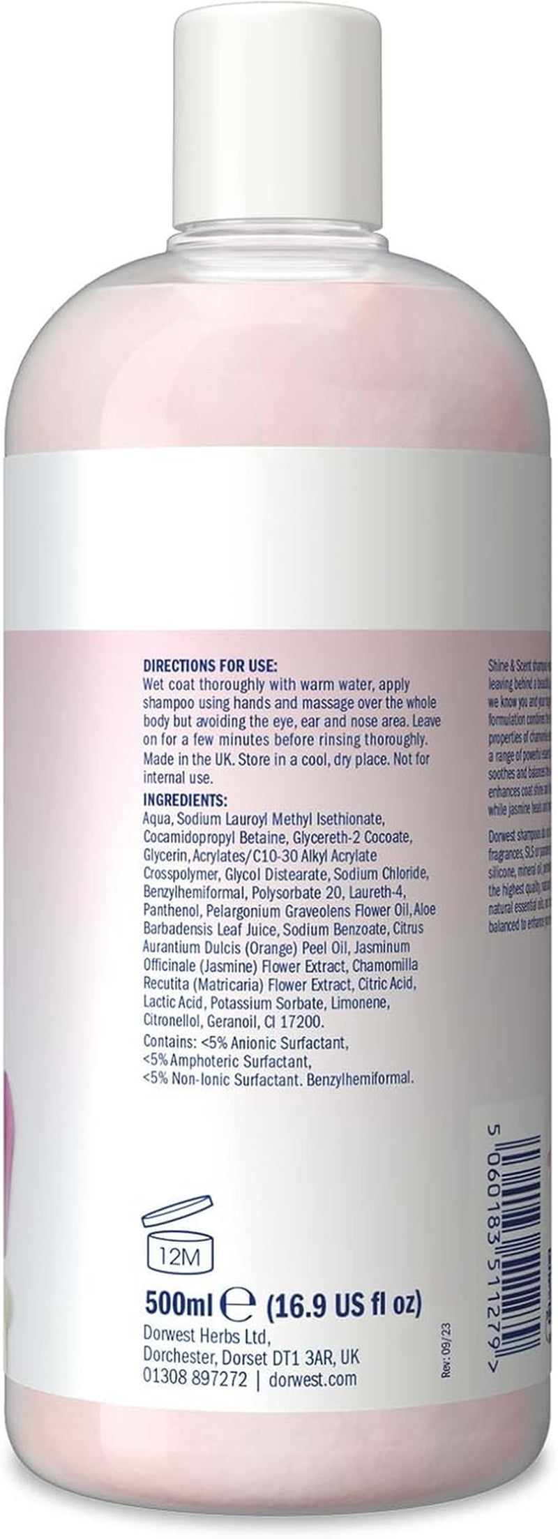 Dorwest Scent & Shine Dog Shampoo 500Ml, All-Natural Pet Shampoo – Hydrating, S