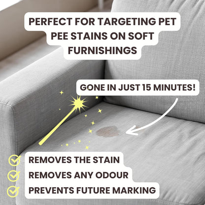 3-In-1 Pet Urine Enzyme Cleaner for Carpets, Furniture and Flooring, Removes Pee